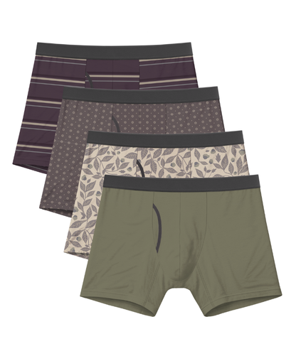 Winter Drop 4 Pack Bamboo Boxer Briefs 5"