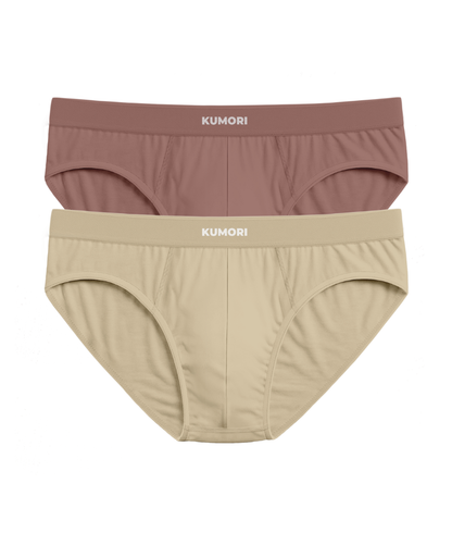 Bamboo Briefs 2 Pack Mesa Rose & Dune