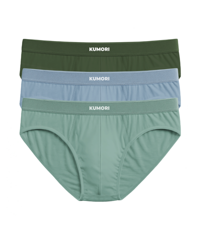 Bamboo Briefs Light Blue, Olive and Mint (3-Pack)
