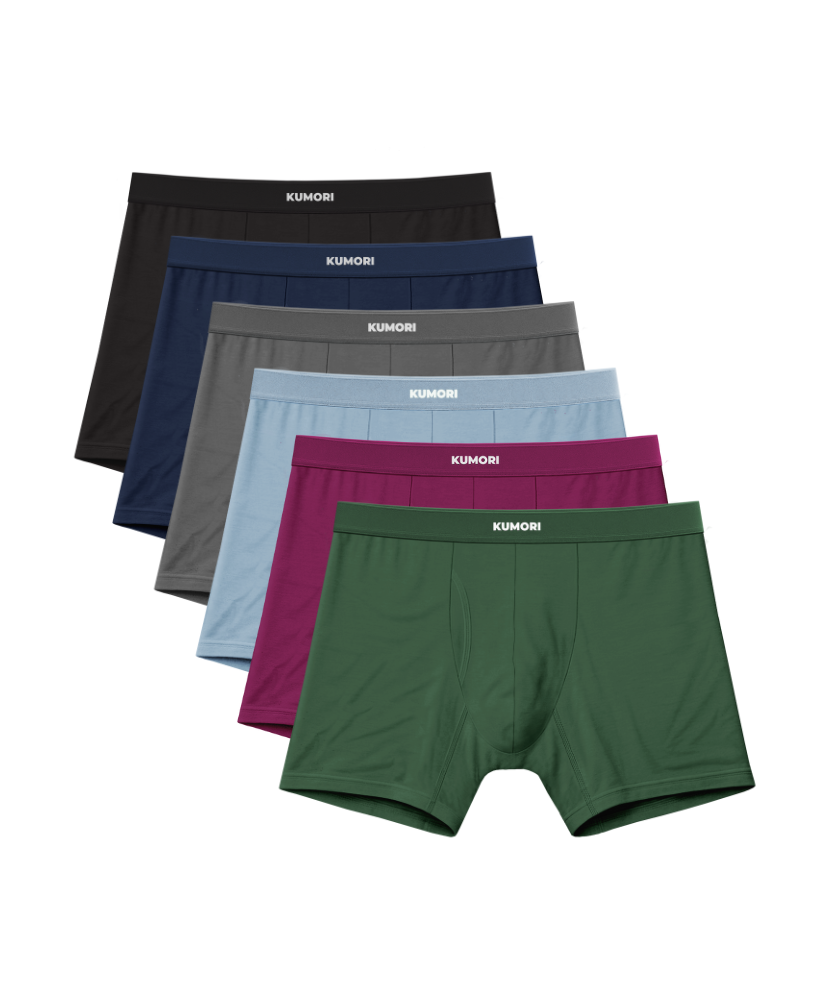 Bamboo Boxer Brief 5" Top Colors (6-Pack)