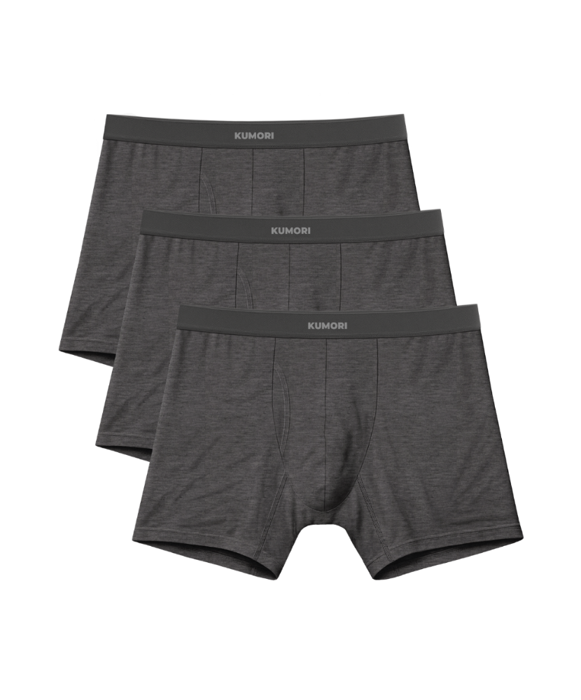Bamboo Boxer Briefs 5" (3-Pack) Dark Heather grey