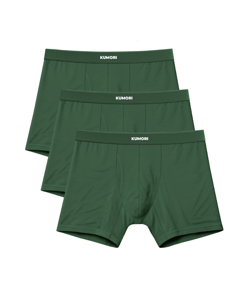 Bamboo Boxer Briefs 5" (3-Pack) Olive