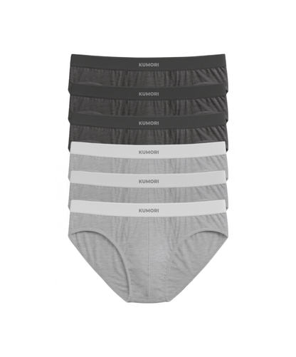Bamboo Briefs 6-Pack Heather Greys