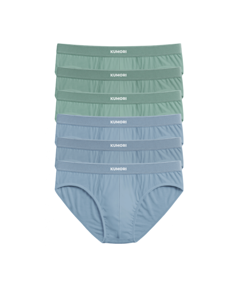 Bamboo Briefs 6-Pack Mint & Light Blue