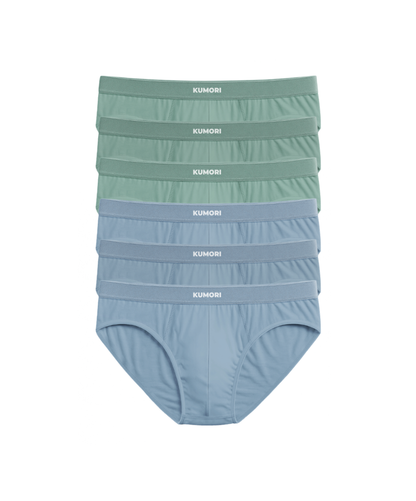 Bamboo Briefs 6-Pack Mint & Light Blue