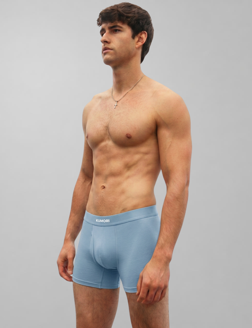 Bamboo Boxer Briefs 5" (3-Pack) Light Blue
