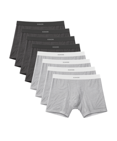 4x Dark Heather Grey, 4x Light Heather Grey