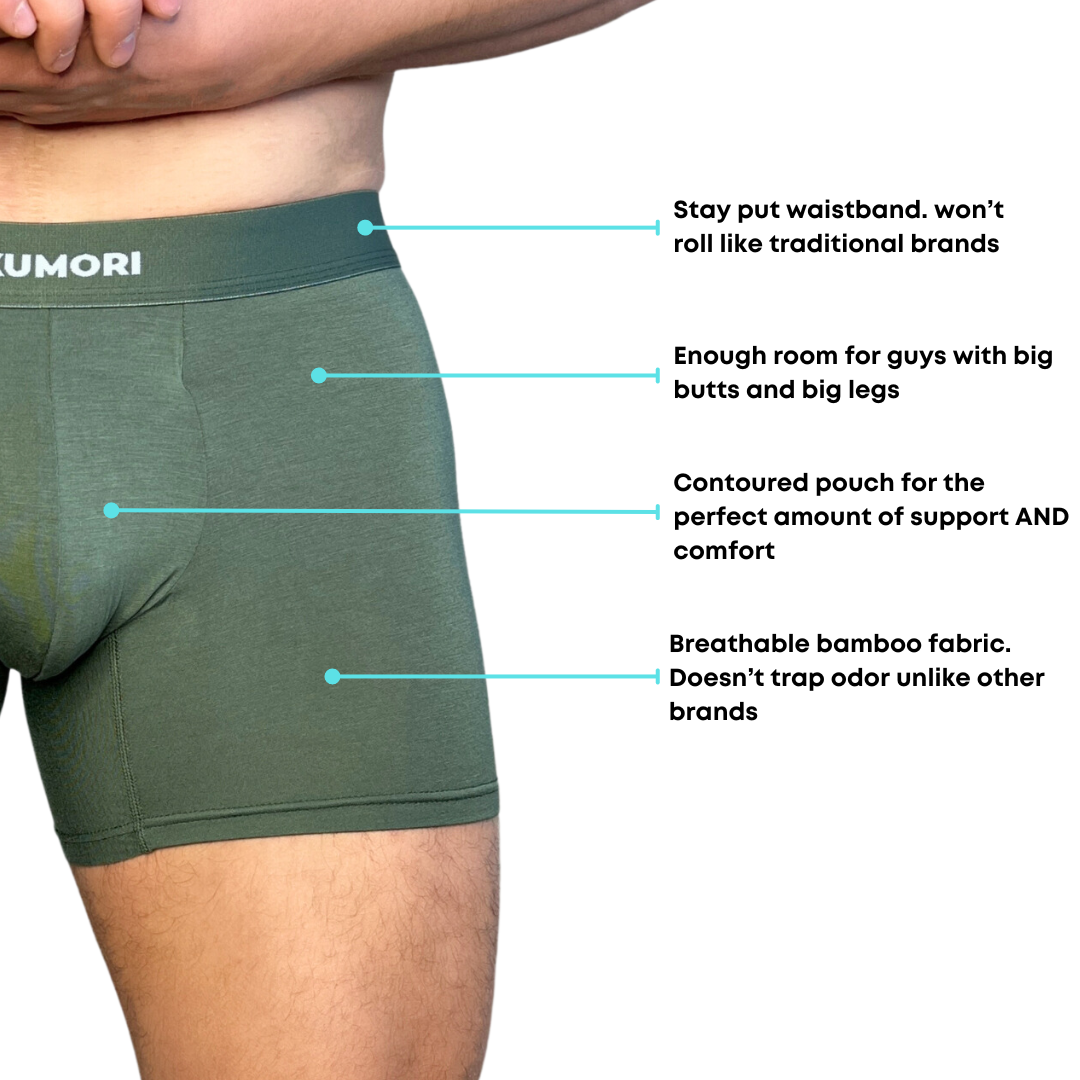 Boxer Briefs Long Bamboo-Pouch Underwear for Men - Regular Support